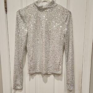 Elodie Silver Sequin Blouse